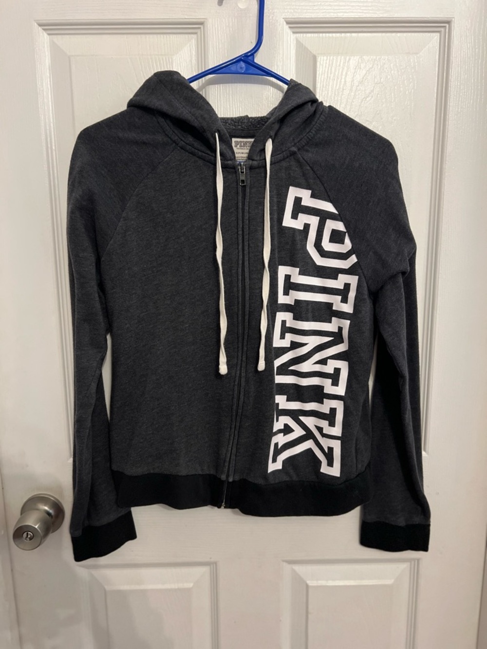 Victoria's Secret PINK Black Hoodie with White Label